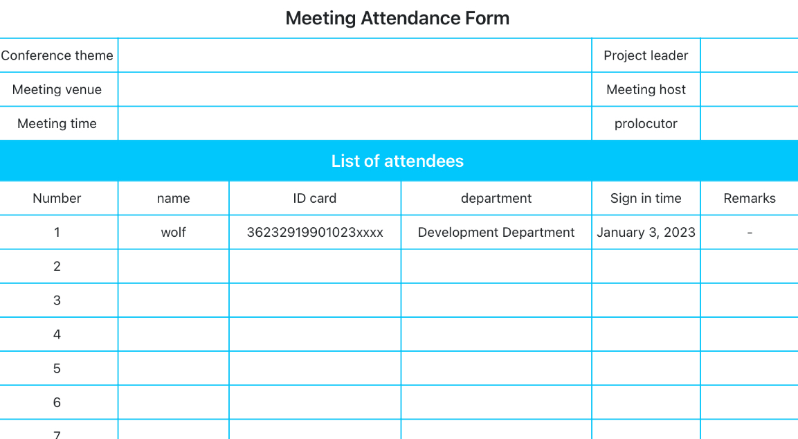 Meeting sign-in sheet 3